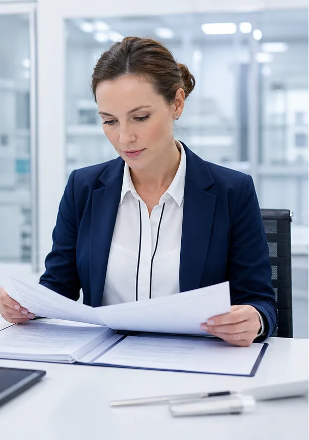 Healthcare professional reviewing clinical supply information